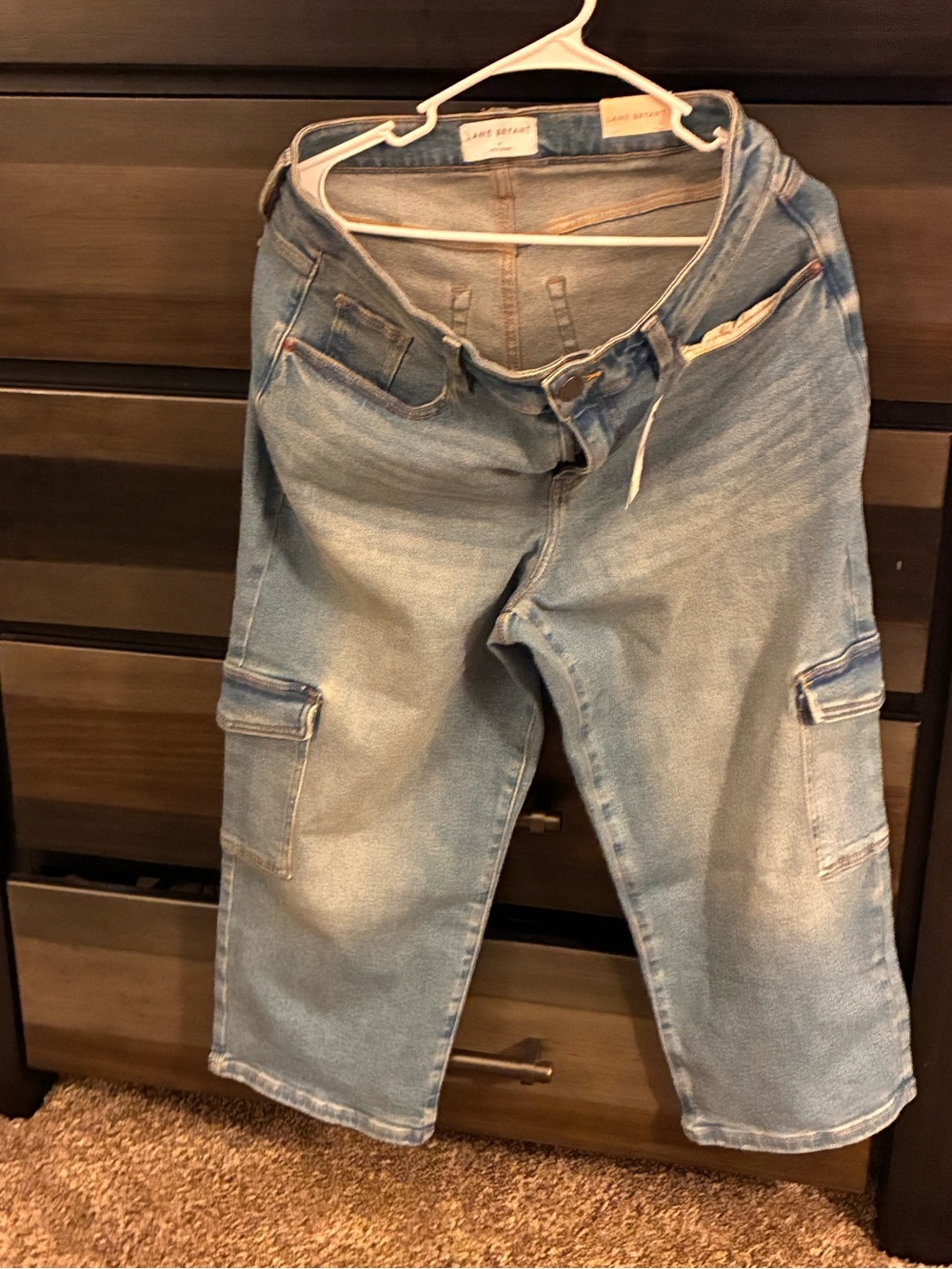 Lane Bryant Light Wash Cargo Denim Shorts